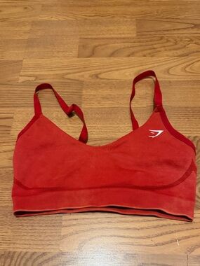 Gymshark Red Seamless Lightweight Sports Bra